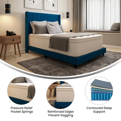 Commercial Memory Foam and Pocket Spring Hybrid Mattress in a Box