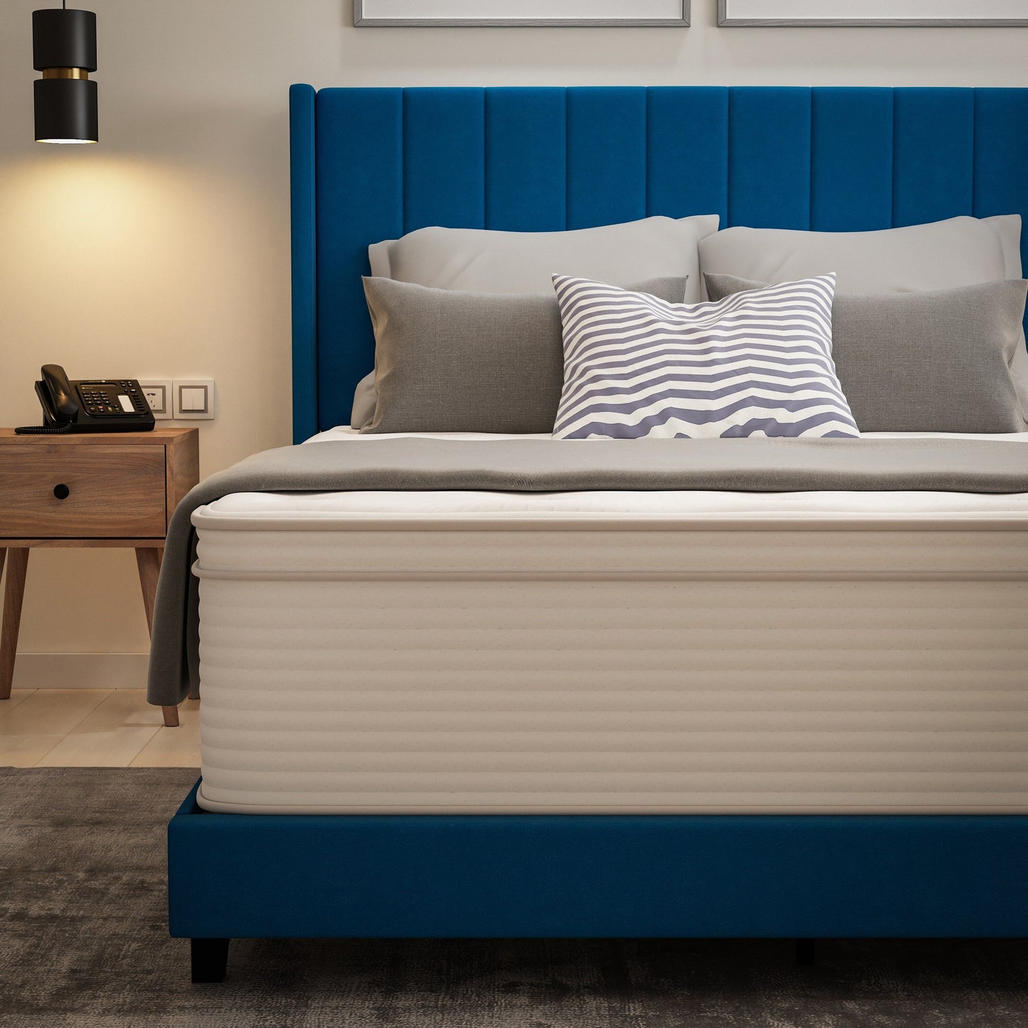 Commercial Memory Foam and Pocket Spring Hybrid Mattress in a Box