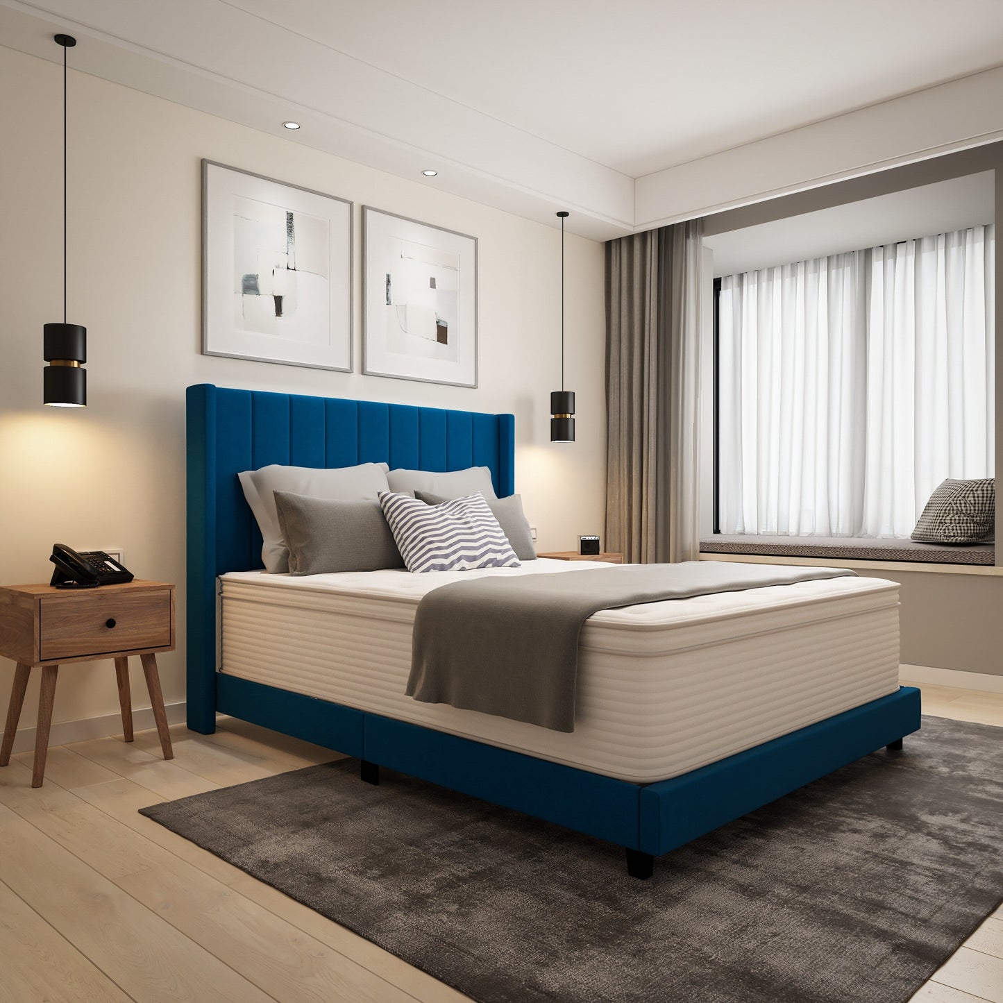 Commercial Memory Foam and Pocket Spring Hybrid Mattress in a Box