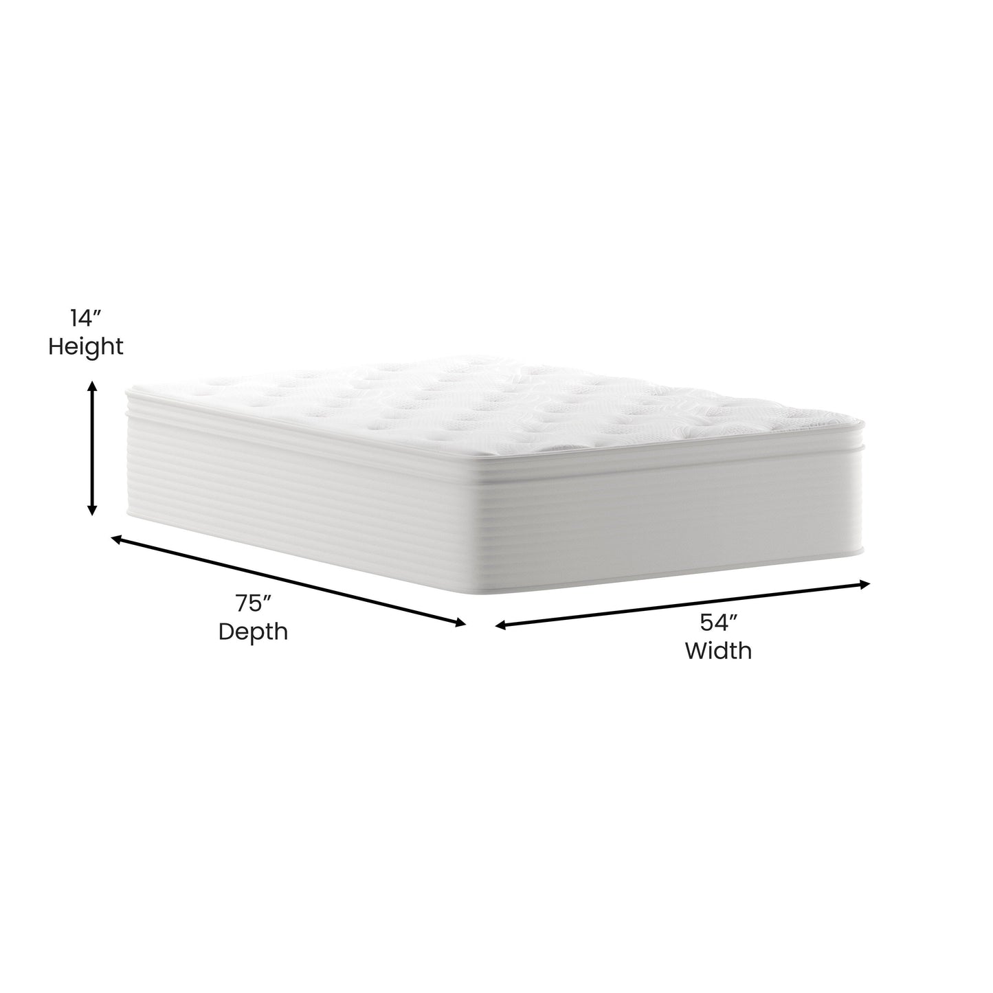 Commercial Memory Foam and Pocket Spring Hybrid Mattress in a Box