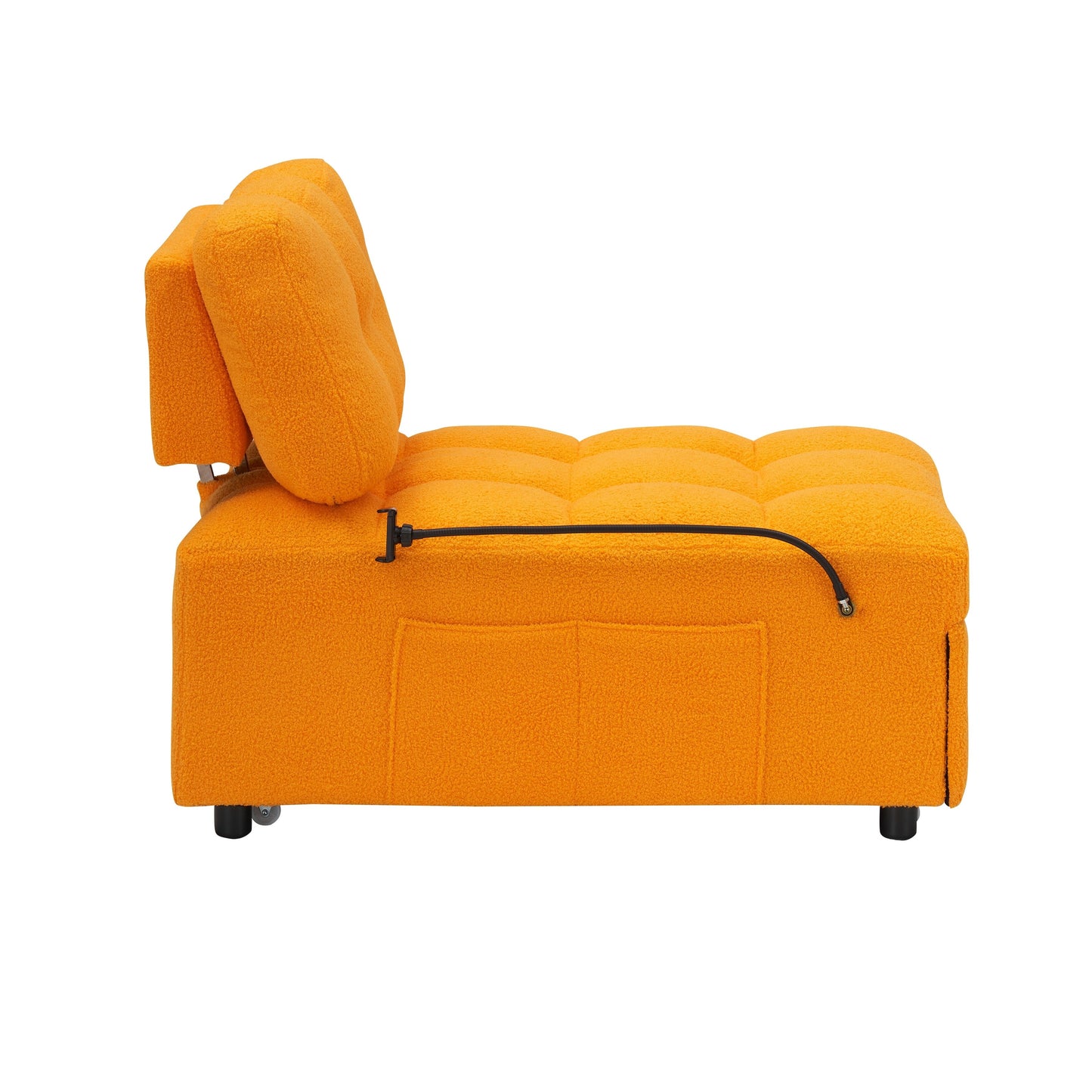 Compact Teddy Fabric Sofa - 40.20-Inch Convertible Sofa Bed for Small Spaces in Living Room or Office