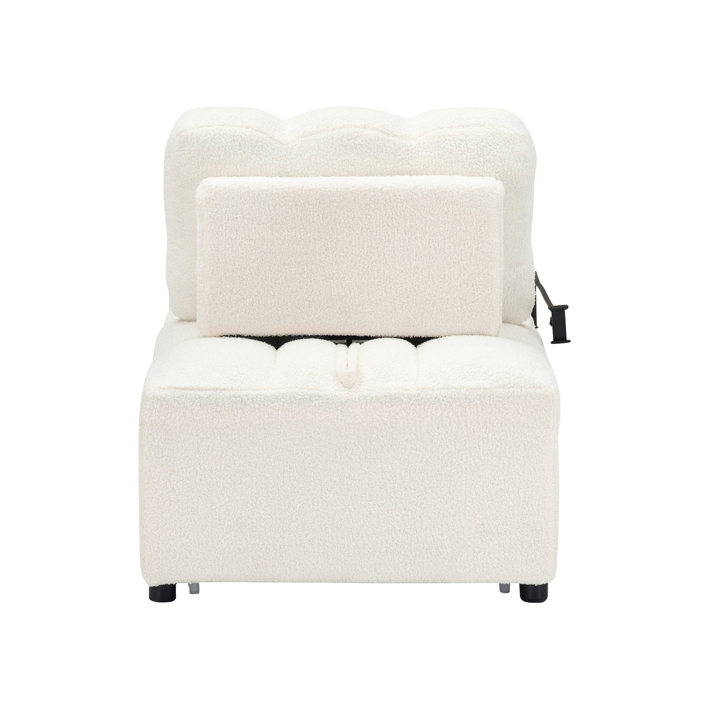 Compact Teddy Fabric Sofa - 40.20-Inch Convertible Sofa Bed for Small Spaces in Living Room or Office