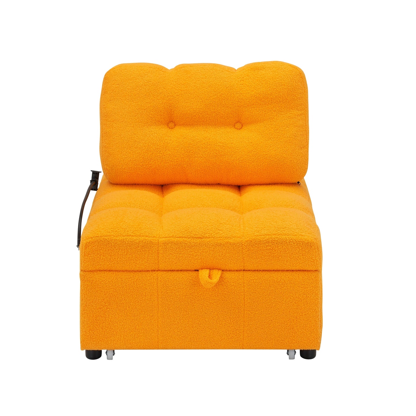 Compact Teddy Fabric Sofa - 40.20-Inch Convertible Sofa Bed for Small Spaces in Living Room or Office