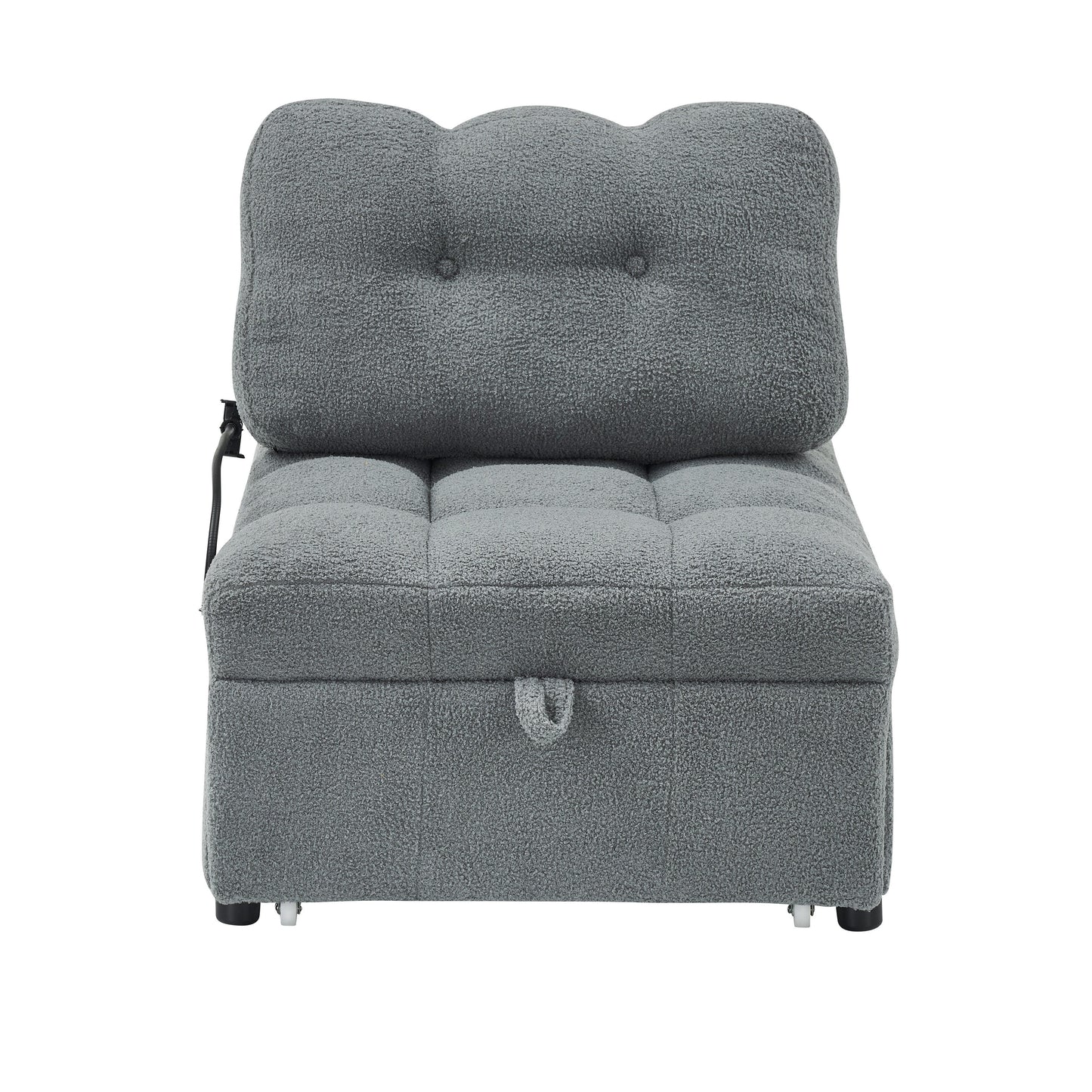 Compact Teddy Fabric Sofa - 40.20-Inch Convertible Sofa Bed for Small Spaces in Living Room or Office