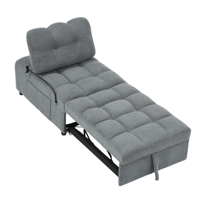 Compact Teddy Fabric Sofa - 40.20-Inch Convertible Sofa Bed for Small Spaces in Living Room or Office