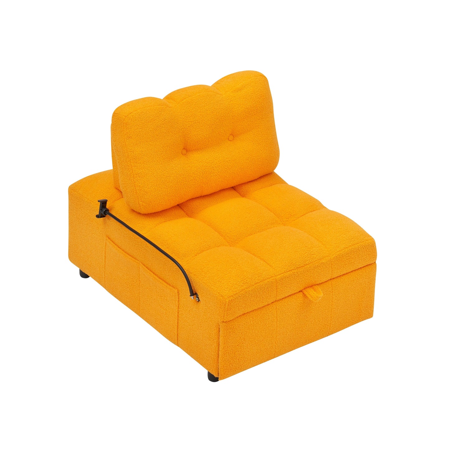 Compact Teddy Fabric Sofa - 40.20-Inch Convertible Sofa Bed for Small Spaces in Living Room or Office