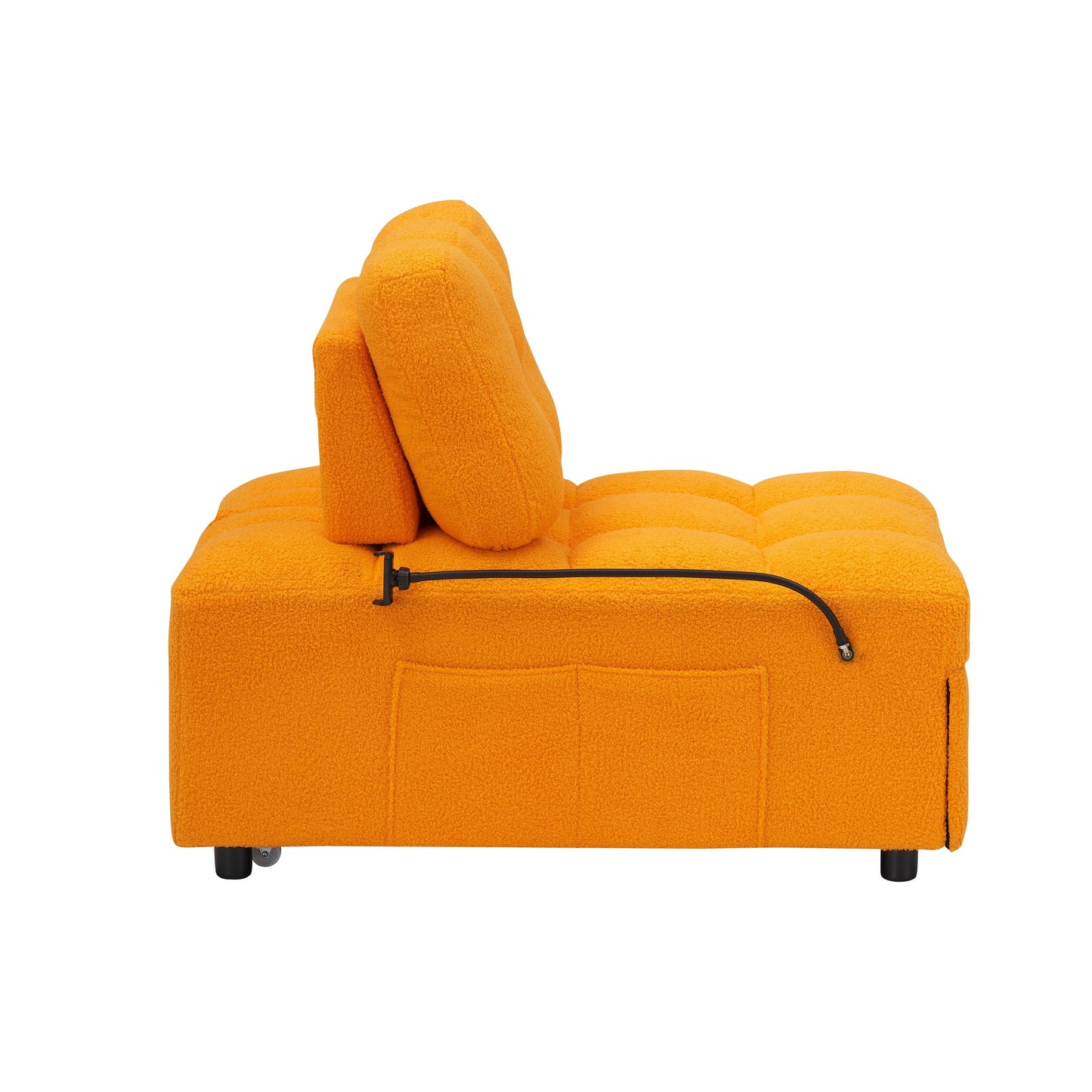 Compact Teddy Fabric Sofa - 40.20-Inch Convertible Sofa Bed for Small Spaces in Living Room or Office