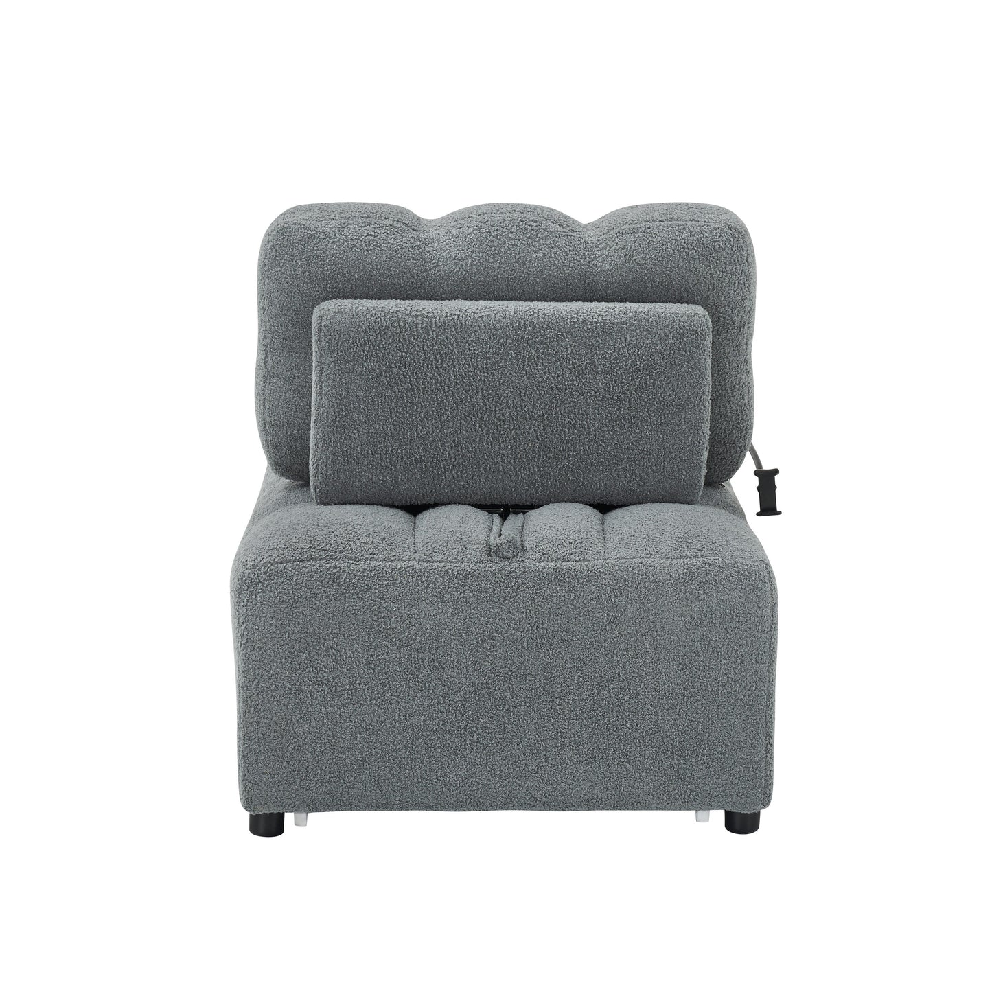 Compact Teddy Fabric Sofa - 40.20-Inch Convertible Sofa Bed for Small Spaces in Living Room or Office