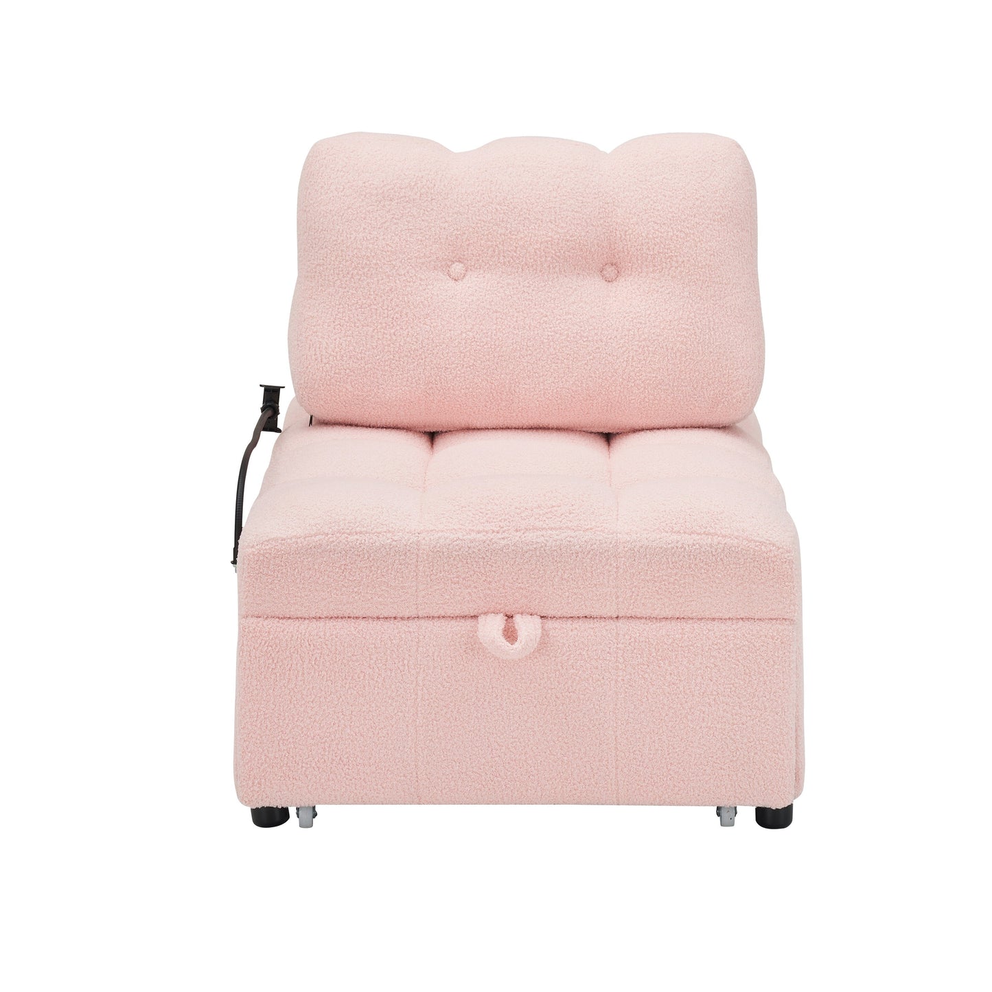 Compact Teddy Fabric Sofa - 40.20-Inch Convertible Sofa Bed for Small Spaces in Living Room or Office