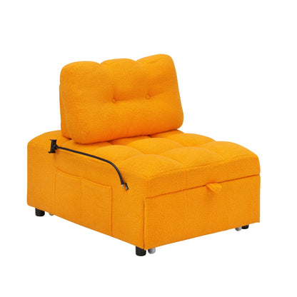 Compact Teddy Fabric Sofa - 40.20-Inch Convertible Sofa Bed for Small Spaces in Living Room or Office