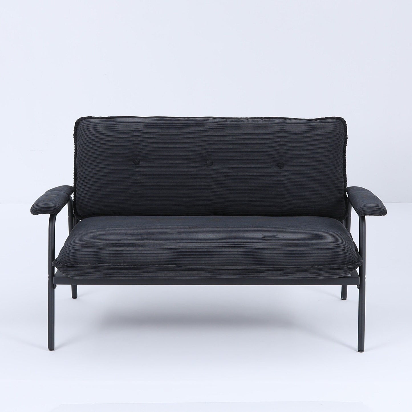 Contemporary 2-Seat Sofa 53 Inch Compact Design Metal Frame Polyester Blend for Apartments