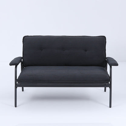 Contemporary 2-Seat Sofa 53 Inch Compact Design Metal Frame Polyester Blend for Apartments