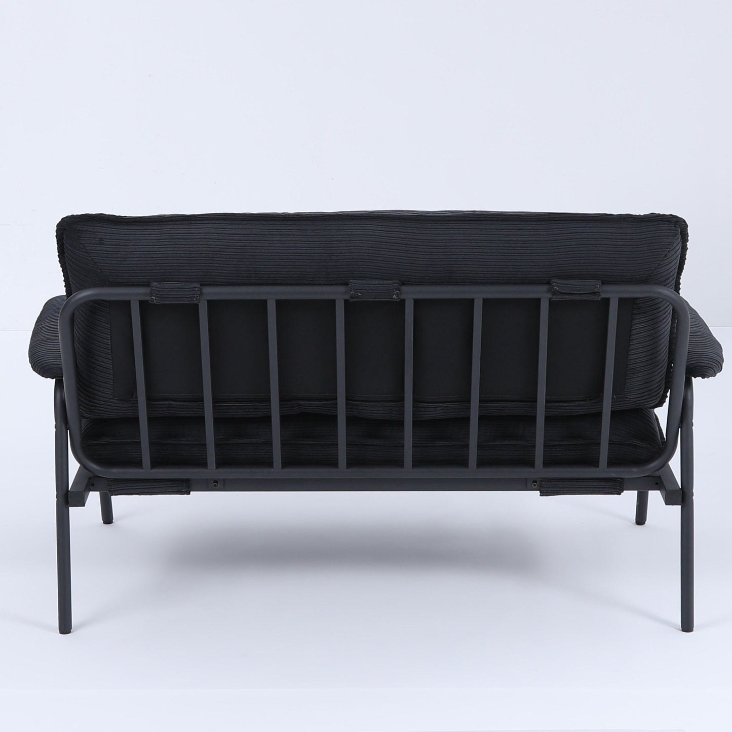 Contemporary 2-Seat Sofa 53 Inch Compact Design Metal Frame Polyester Blend for Apartments
