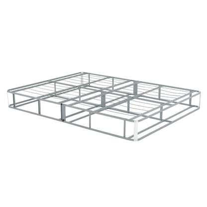 Contemporary 9 in. Foldable Metal Mattress Foundation Box Spring, Gray
