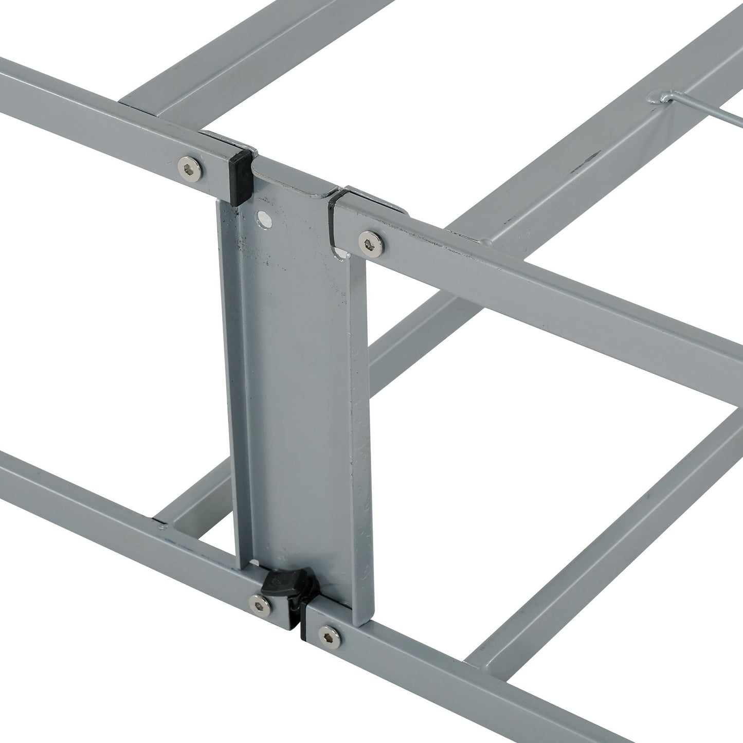 Contemporary 9 in. Foldable Metal Mattress Foundation Box Spring, Gray
