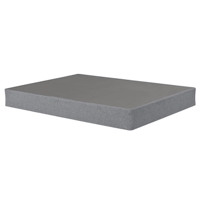Contemporary 9 in. Foldable Metal Mattress Foundation Box Spring, Gray