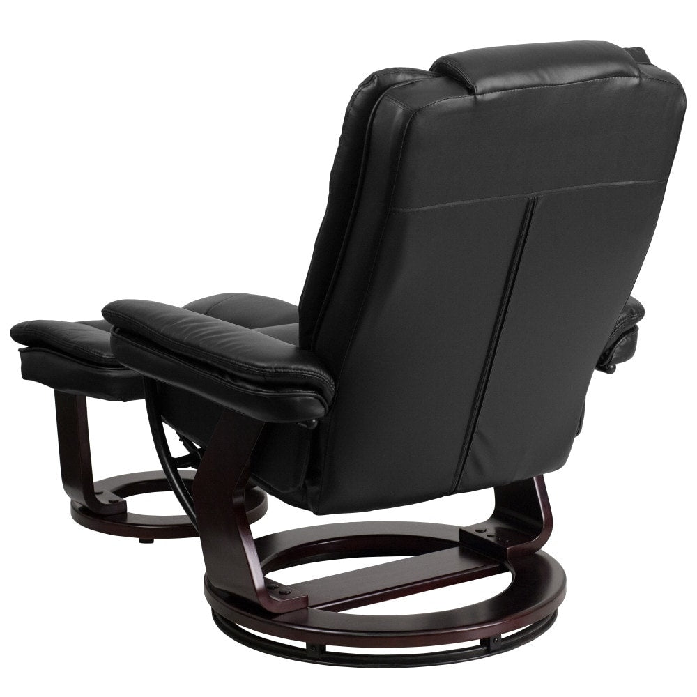 Contemporary Multi-Position Upholstered Recliner Chair with Ottoman