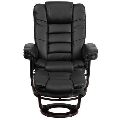 Contemporary Multi-Position Upholstered Recliner Chair with Ottoman