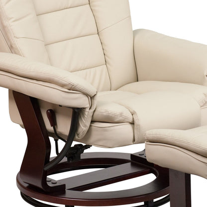 Contemporary Multi-Position Upholstered Recliner Chair with Ottoman