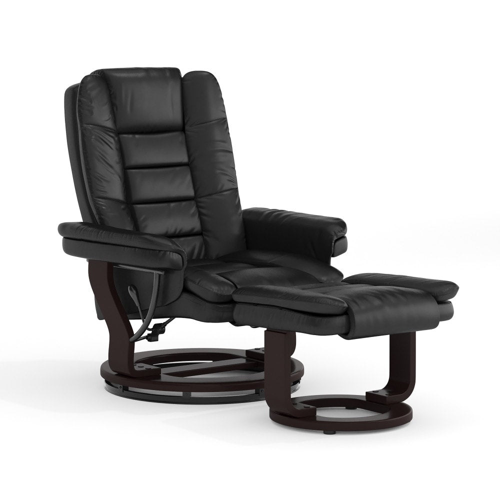 Contemporary Multi-Position Upholstered Recliner Chair with Ottoman