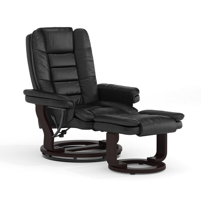 Contemporary Multi-Position Upholstered Recliner Chair with Ottoman