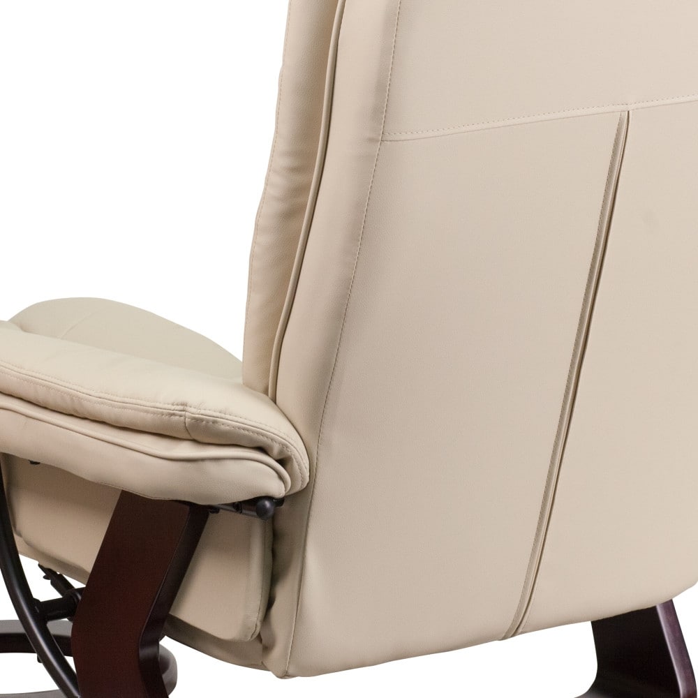 Contemporary Multi-Position Upholstered Recliner Chair with Ottoman