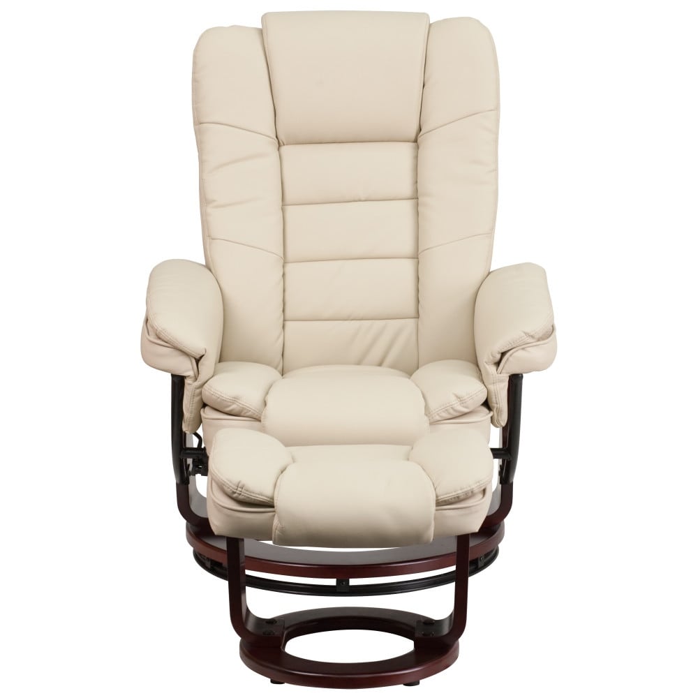Contemporary Multi-Position Upholstered Recliner Chair with Ottoman