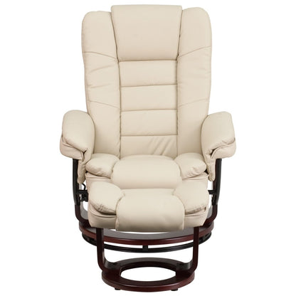 Contemporary Multi-Position Upholstered Recliner Chair with Ottoman