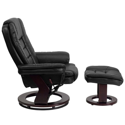 Contemporary Multi-Position Upholstered Recliner Chair with Ottoman