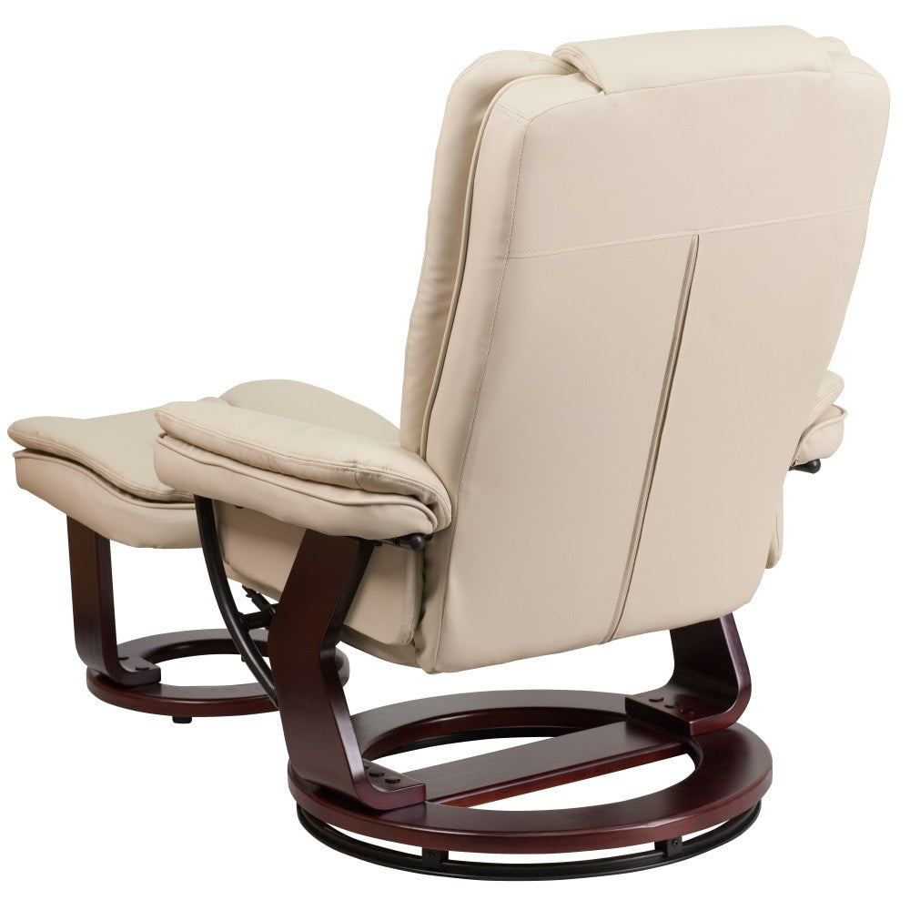 Contemporary Multi-Position Upholstered Recliner Chair with Ottoman