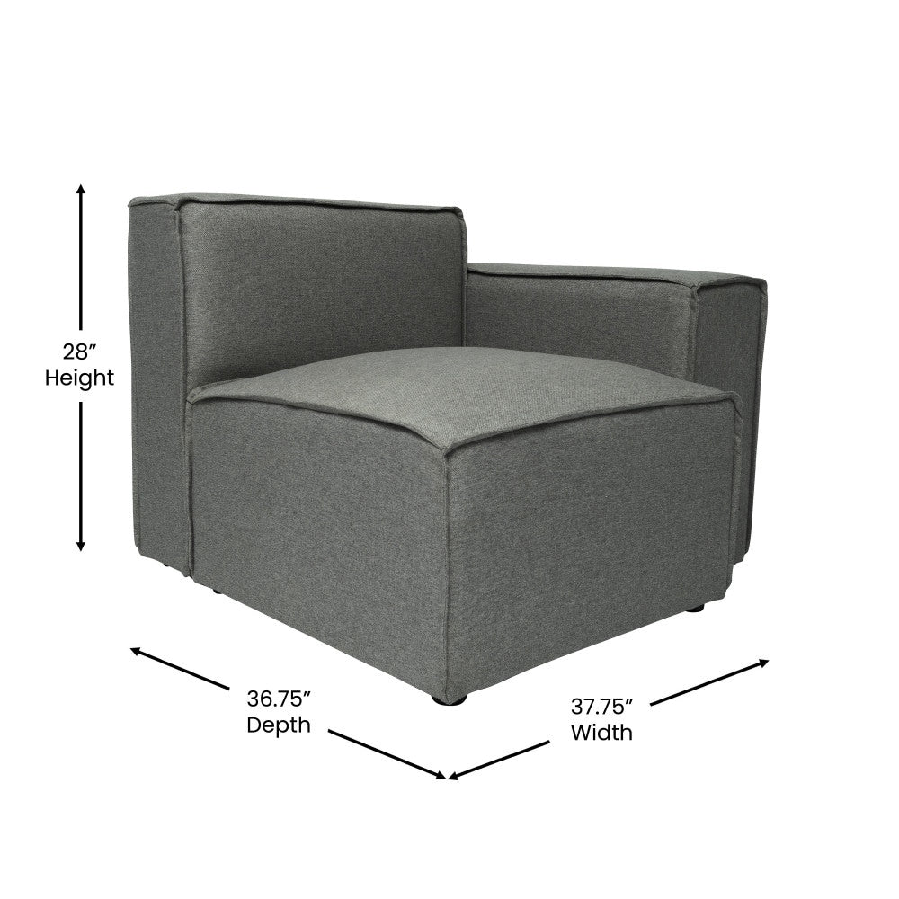 Contemporary Modular Sectional Sofa Right Side Chair with Armrest