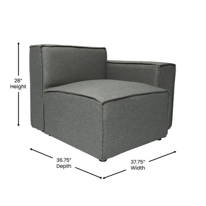 Contemporary Modular Sectional Sofa Right Side Chair with Armrest