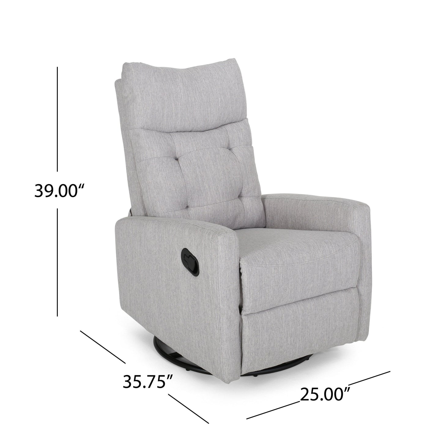 Contemporary Push-Back Recliner Chair with Swivel and Glider