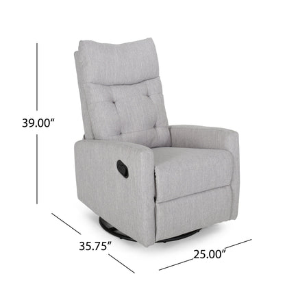 Contemporary Push-Back Recliner Chair with Swivel and Glider