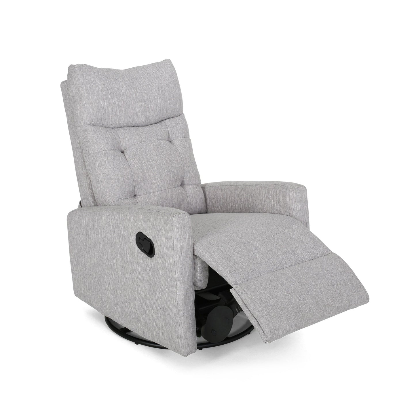 Contemporary Push-Back Recliner Chair with Swivel and Glider