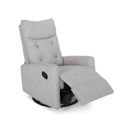 Contemporary Push-Back Recliner Chair with Swivel and Glider