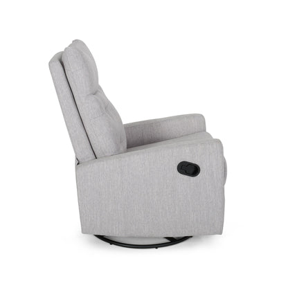 Contemporary Push-Back Recliner Chair with Swivel and Glider