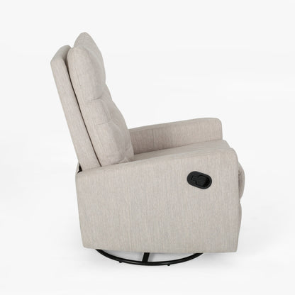Contemporary Push-Back Recliner Chair with Swivel and Glider