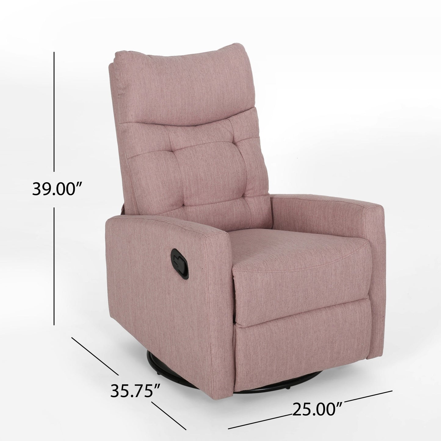 Contemporary Push-Back Recliner Chair with Swivel and Glider