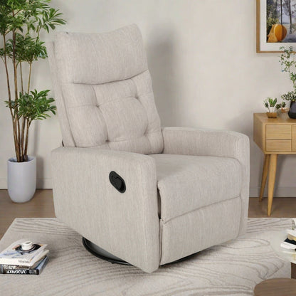 Contemporary Push-Back Recliner Chair with Swivel and Glider