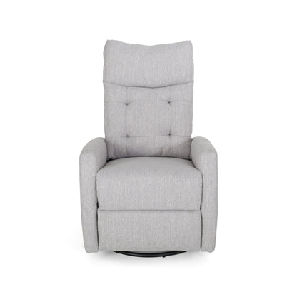 Contemporary Push-Back Recliner Chair with Swivel and Glider