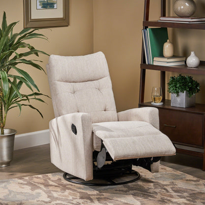 Contemporary Push?Back Swivel Glider Recliner Chair