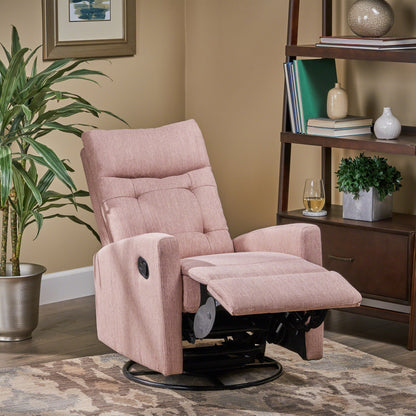 Contemporary Push?Back Swivel Glider Recliner Chair
