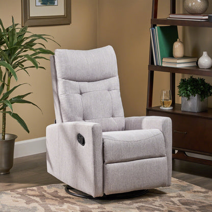 Contemporary Push?Back Swivel Glider Recliner Chair