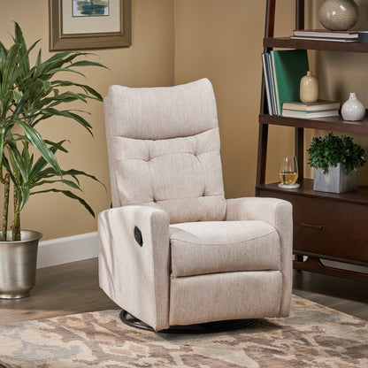 Contemporary Push?Back Swivel Glider Recliner Chair