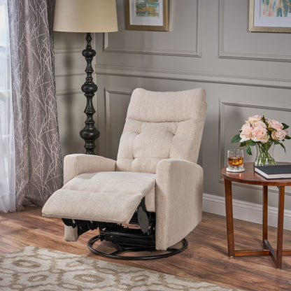 Contemporary Push?Back Swivel Glider Recliner Chair