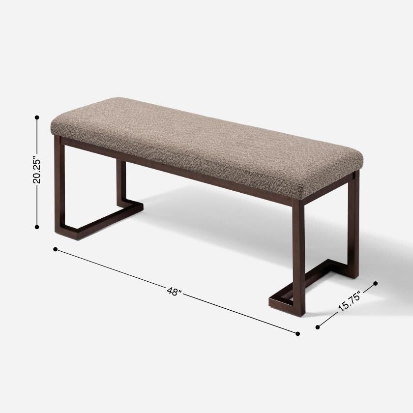 Contemporary Upholstered Rectangular Accent Bench