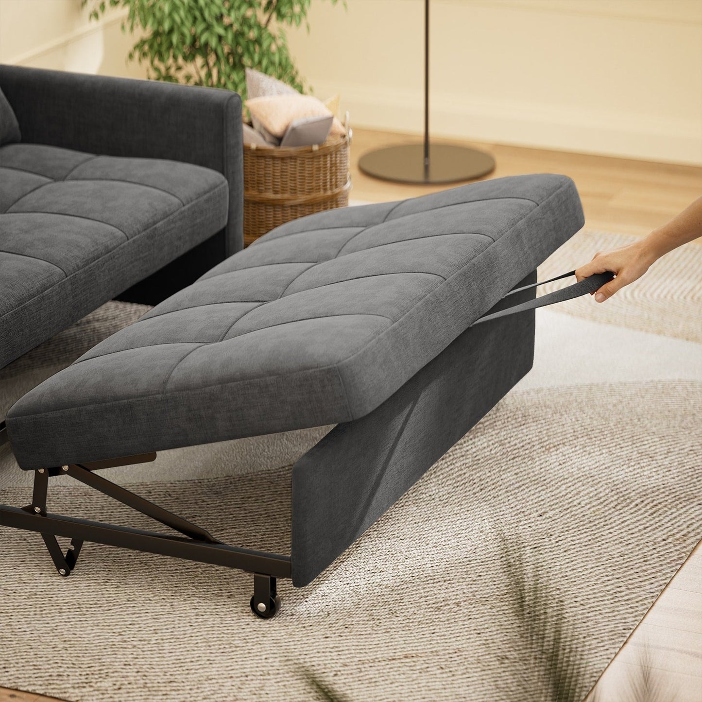 Convertiable 3 in 1 Sofa Loveseat with Pull-up Bed