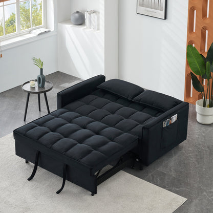Convertible 3-in-1 Velvet Sofa Bed - Stylish 55 Seating for Living Room or Bedroom