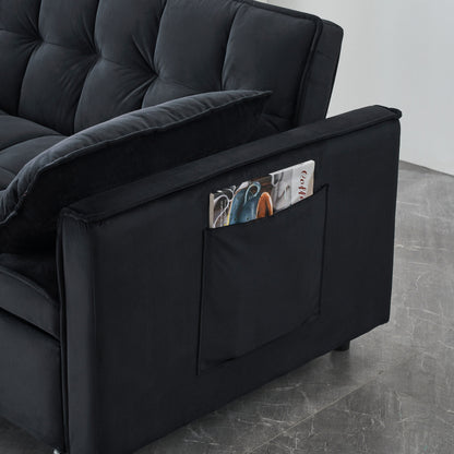 Convertible 3-in-1 Velvet Sofa Bed - Stylish 55 Seating for Living Room or Bedroom